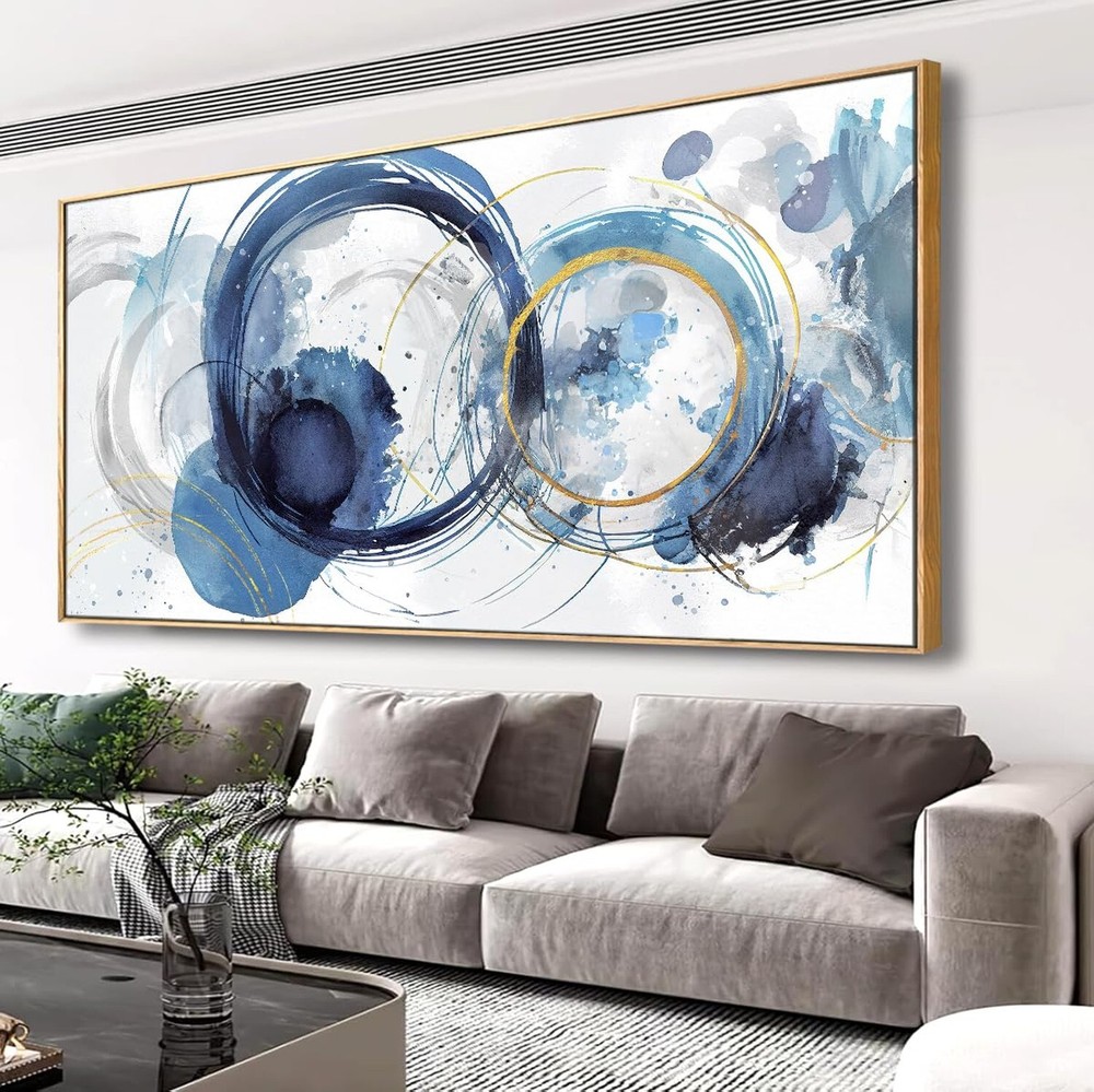 Wall Art Abstract Art Paintings Blue Fantasy Colorful Graffiti on White Backg...-image