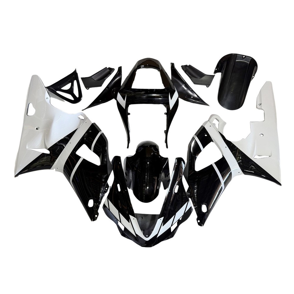 Black White Fairing Kit For Yamaha YZF R1 2000 2001 YZF1000 Injection Bodywork