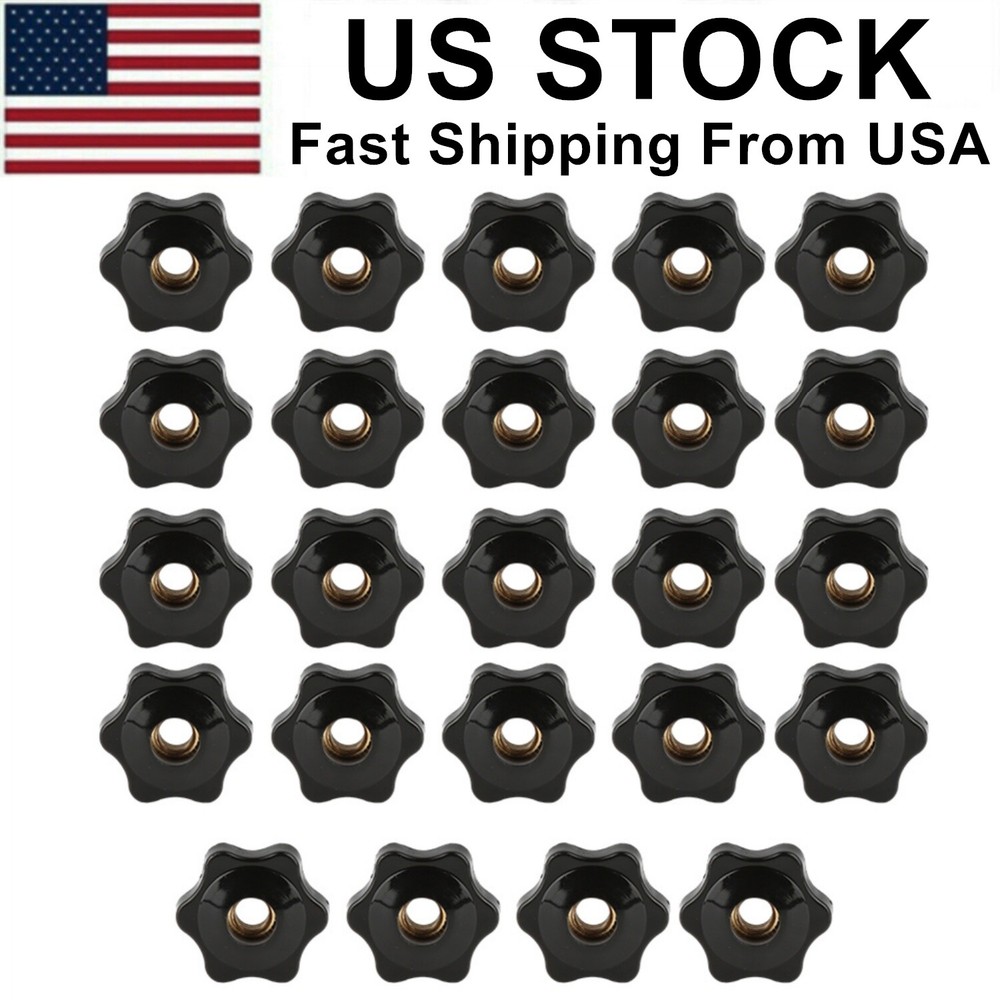 Star Grip Nuts M8×32mm Knurled Nut,Plastic Nut Brass Internal Thread Star Screw