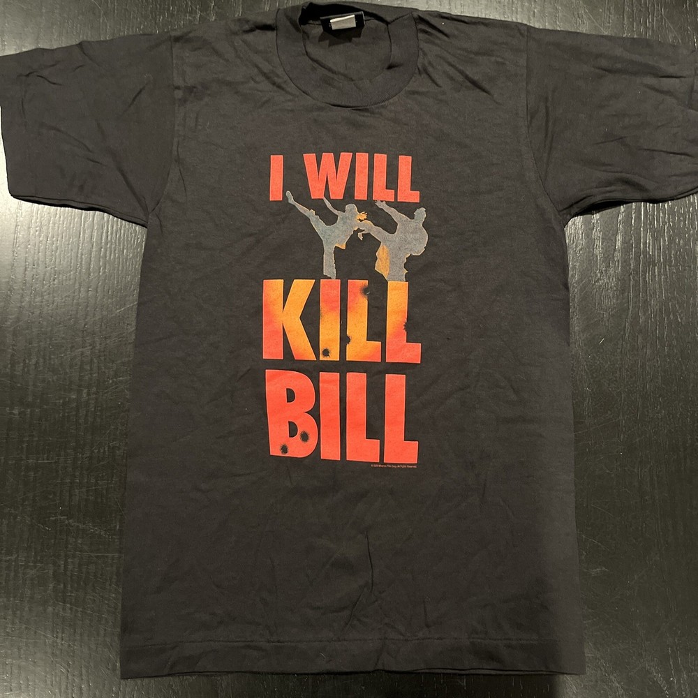 Vintage Kill Bill T Shirt Y2K Revenge Straight Line Movie Promo 2003 Small - New