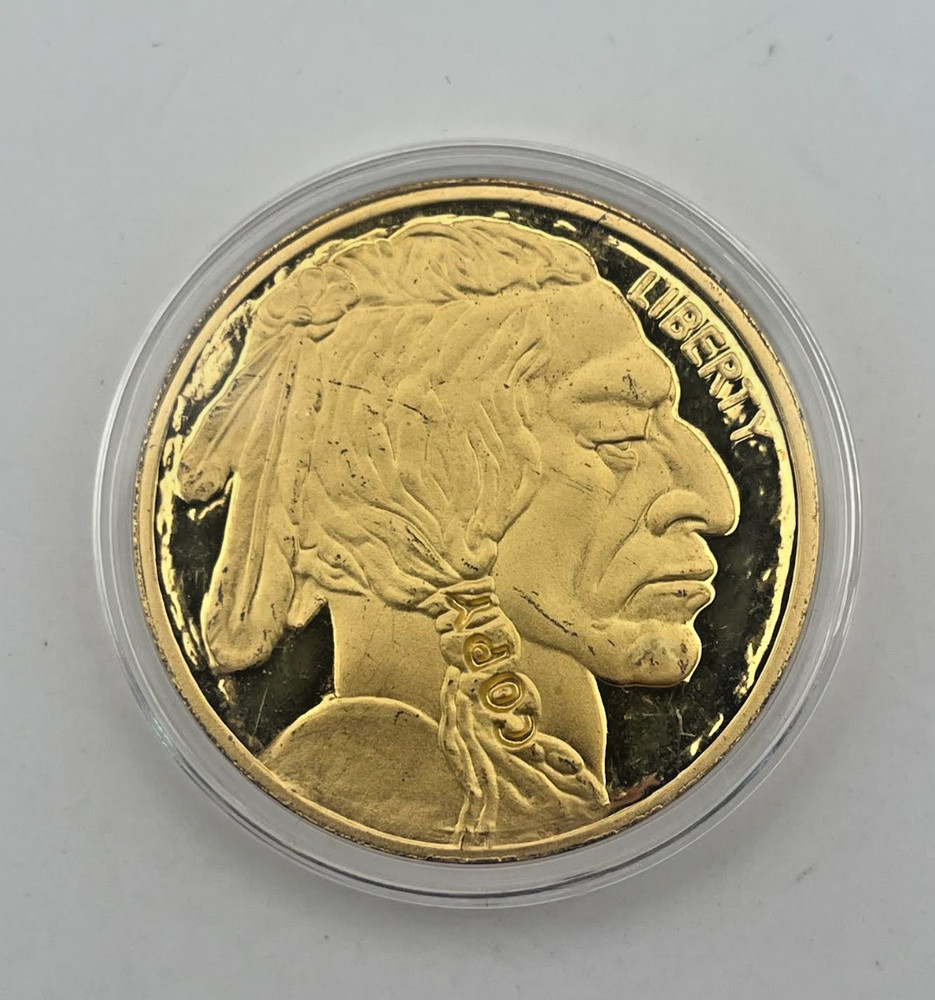 $50 Buffalo Tribute Proof Coin With COA 24K Gold Clad w/ COA