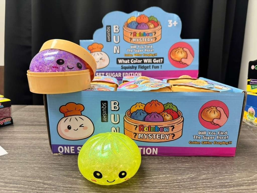 1pc Squishy Bun Dumpling Mystery Toy Rainbow Surprise Fidget Sugar Edition