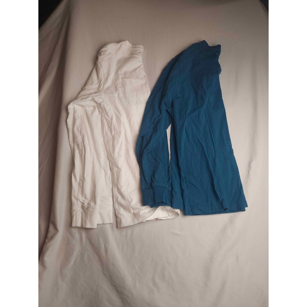 George Mens Long Sleeve Crewneck T-Shirt Lot of 2 Blue White Size Small S 34-36