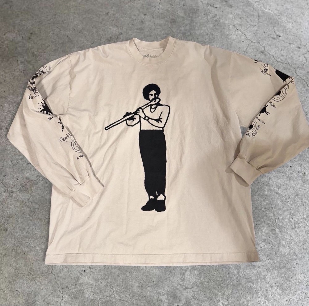 Official ANDRE 3000 New Blue Sun Long Sleeve Concert Tee T-Shirt Sz-XXL OUTKAST