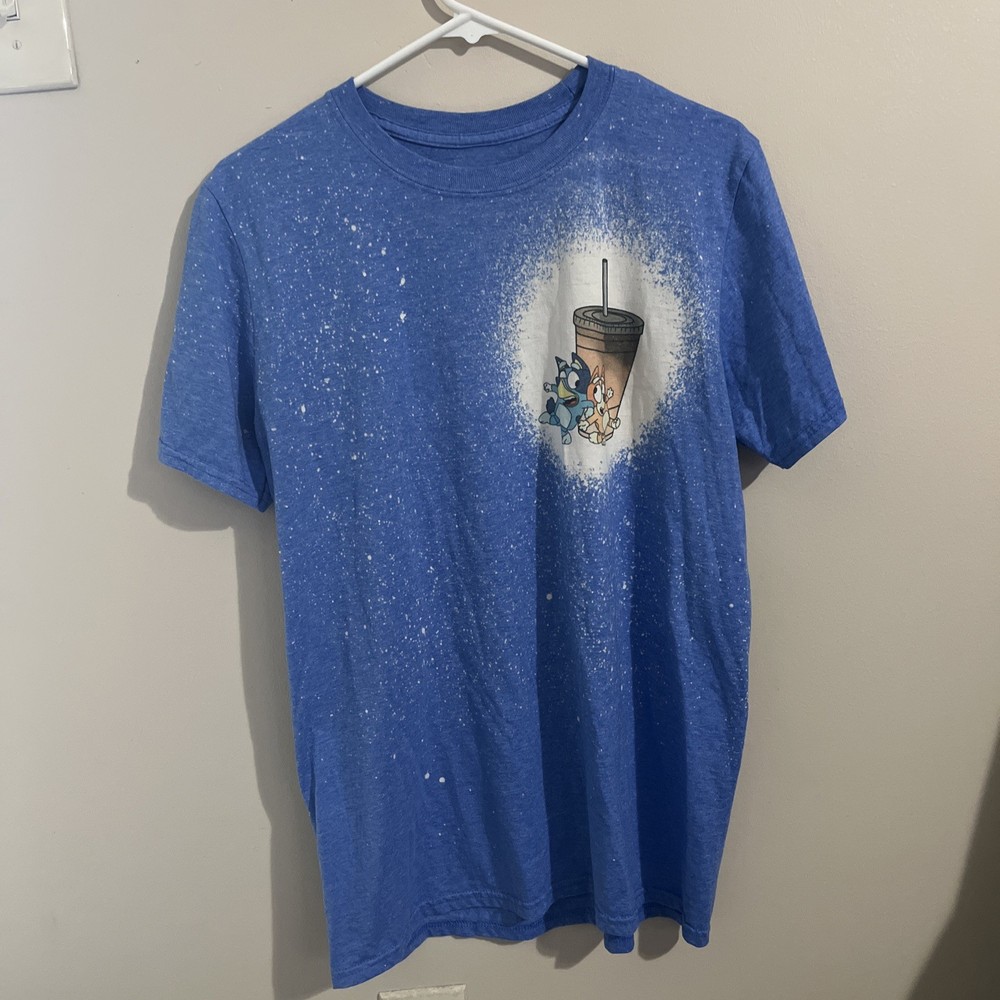 Bluey And Iced Coffee Tshirt Size Large
