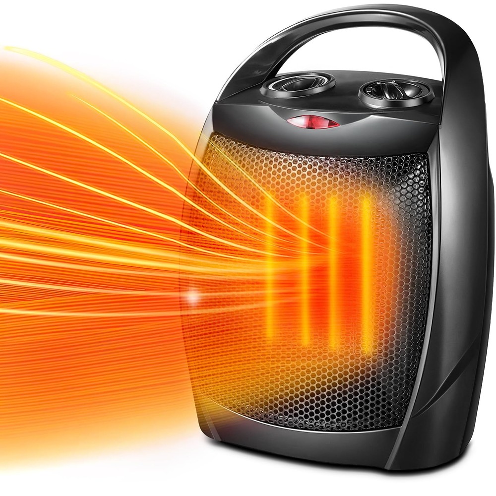 Small Space Heater Ceramic Space Heater,Portable Heater Fan for Office with A...