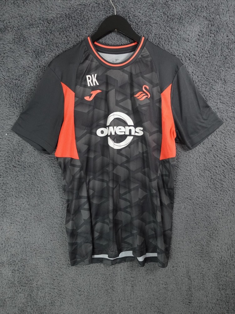 Swansea City Training Kit Mens XL Grey Football Top Shorts Gym Joma Owens Logo