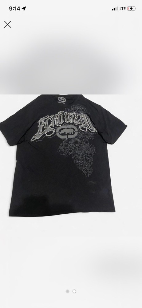 Ecko Unltd. Black Graphic Logo Cotton Blend Short Sleeve Crew T-Shirt M