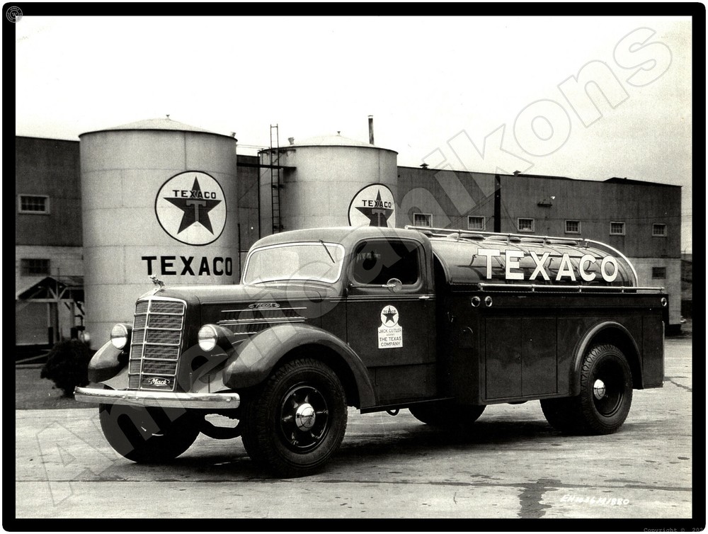Mack Truck New Metal Sign: Jack Cutler, Agent for the Texas Co., Texaco Tanker
