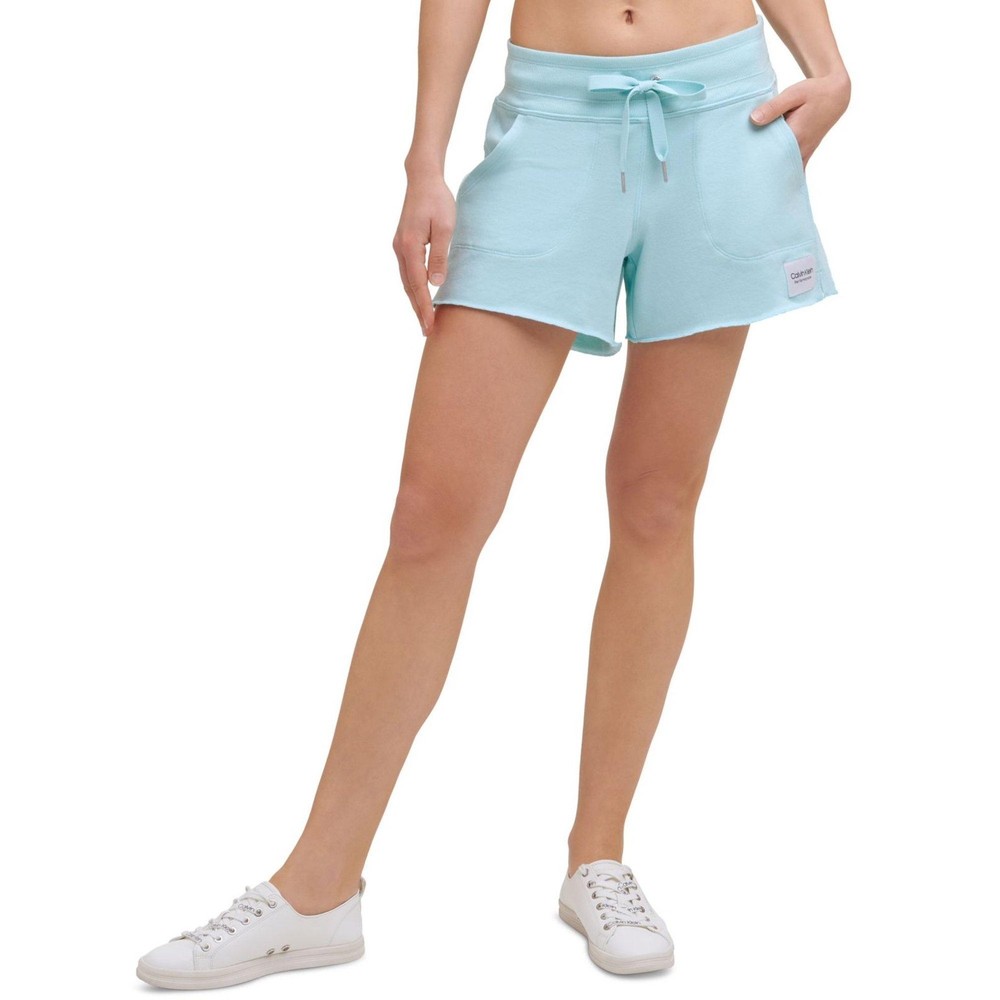 Calvin Klein Performance Shorts Womens Size XL Blue Sweat French Terry Yoga