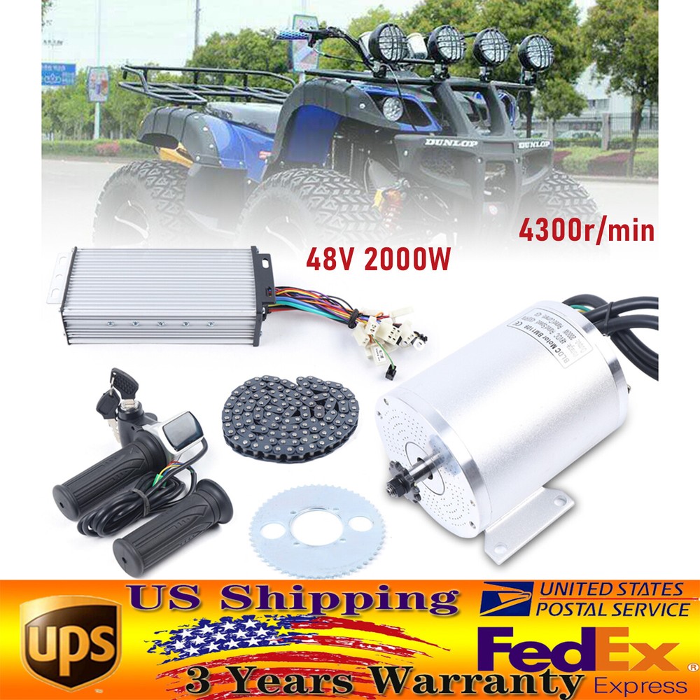 2000W 48V DC Electric Brushless Motor Kit For Electric Scooter E-Bike Go-Cart
