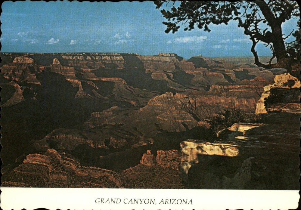 Sunset at Grand Canyon Natl Park Arizona aerial view ~ postcard sku991