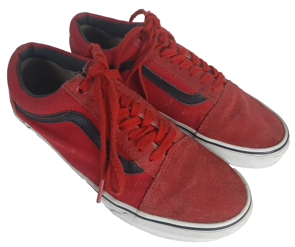 VANS Old Skool Racing Red & Black Skate Shoe Lace Up Tennis Shoes Women's Size 8