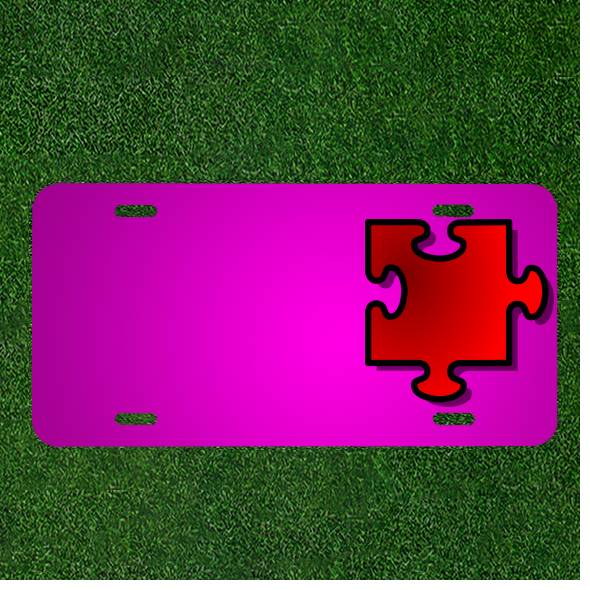 Personalized Car License Plate with Custom Jigsaw Puzzle Name Design
