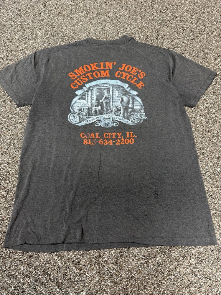 1980s 3d Emblem Harley Davidson Tee Shirt Faded Thin Trucker Biker Graphic Large