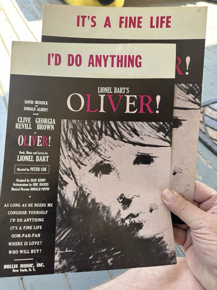 C 1960 Lionel Bart  Stage Musical Sheet Music OLIVER 2-pack