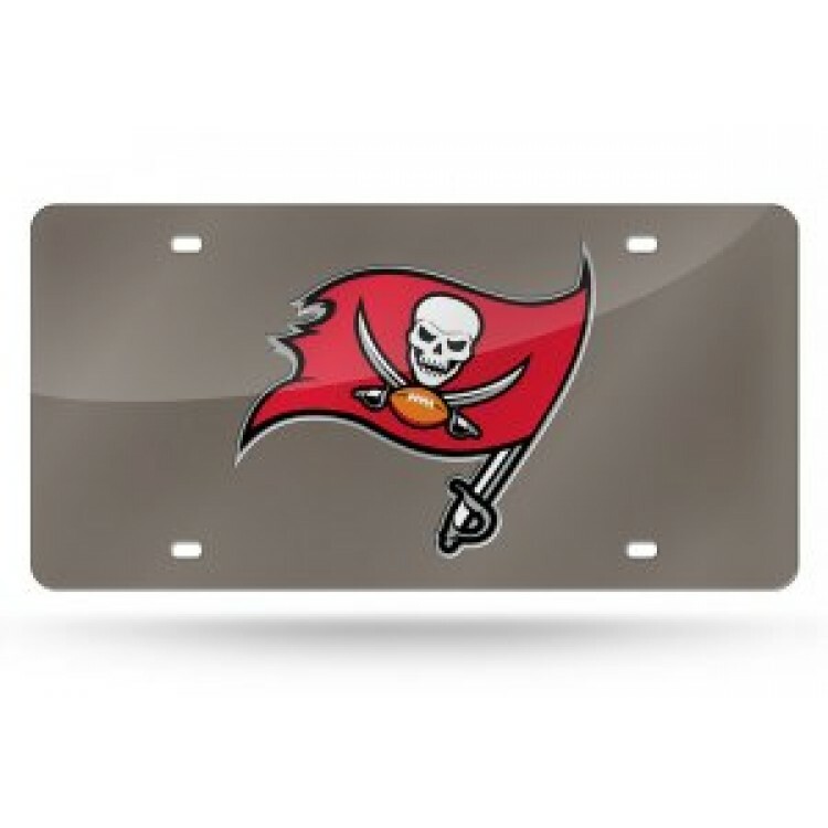 tampa bay buccaneers nfl football team logo grey laser license plate usa made