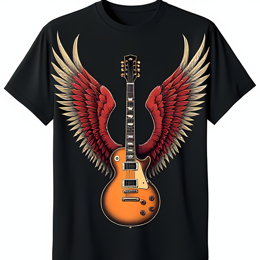 Stunning Black T-Shirt with Golden & Graphic