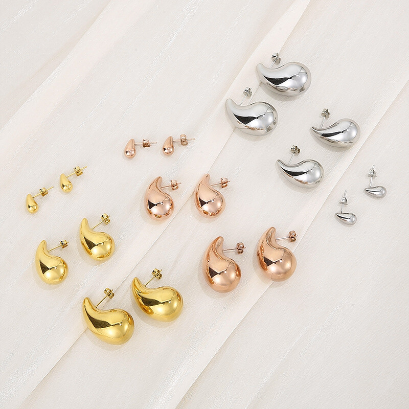 Stylish hollow drop earrings in durable titanium steel