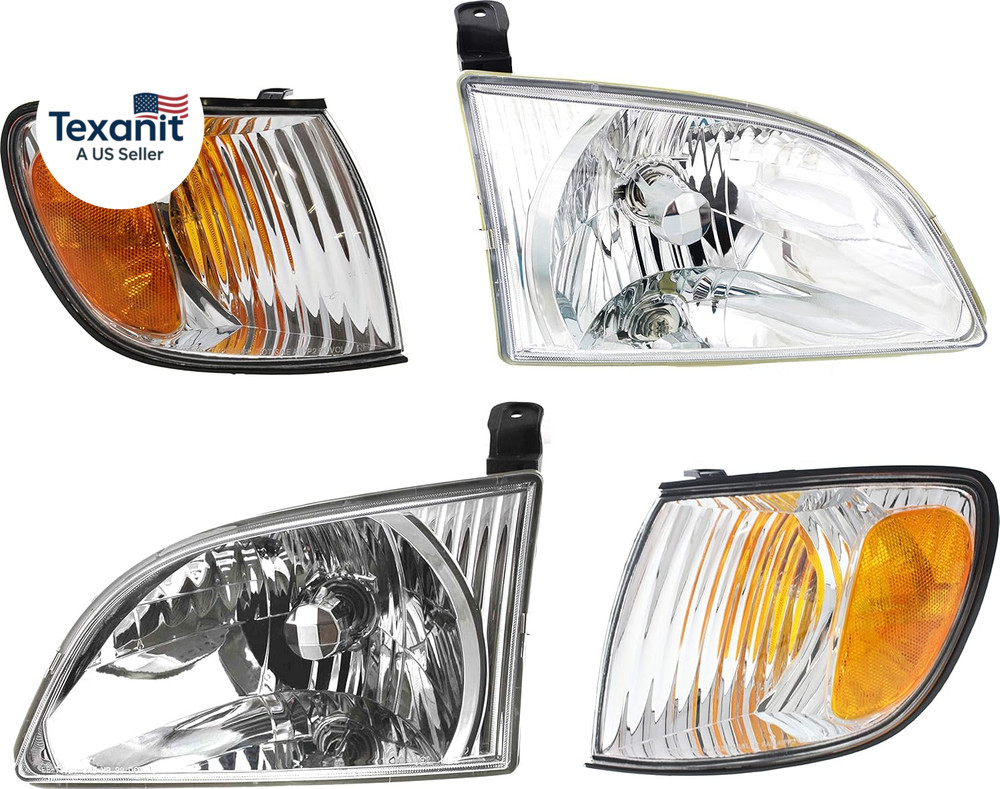 Headlights Assembly Pair for Toyota Sienna CE LE XLE 2001-2003, Driver and Passe
