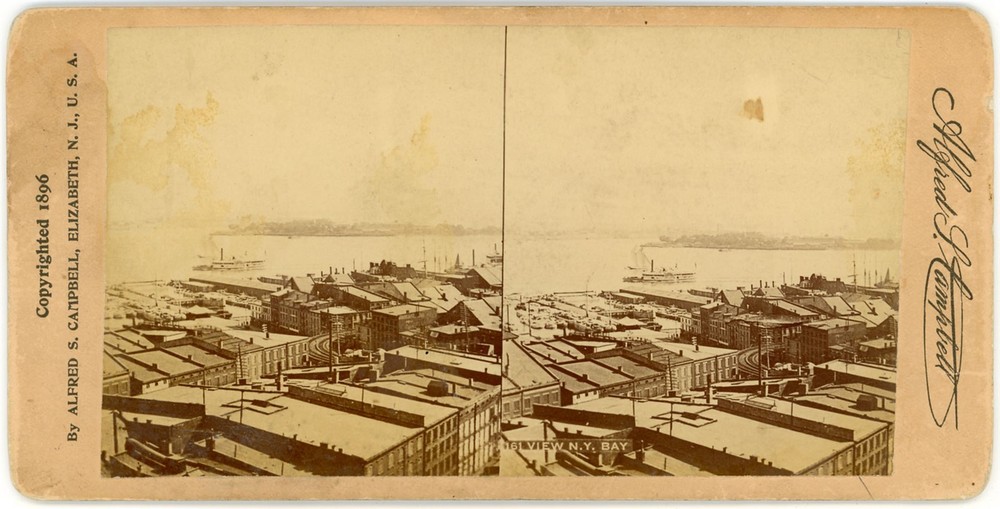NEW YORK CITY SV - View of New York Bay - Alfred Campbell c1896