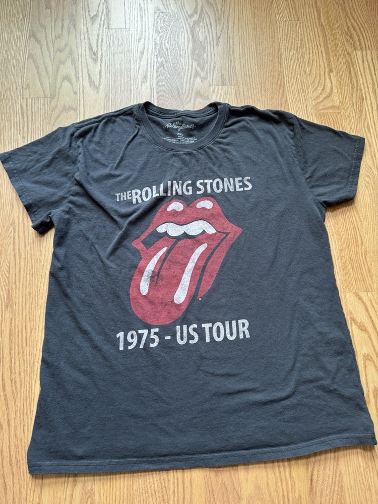 Rolling Stones 1975 US Tour Shirt XXL Rock Band Graphic Tee Bravado Reprint