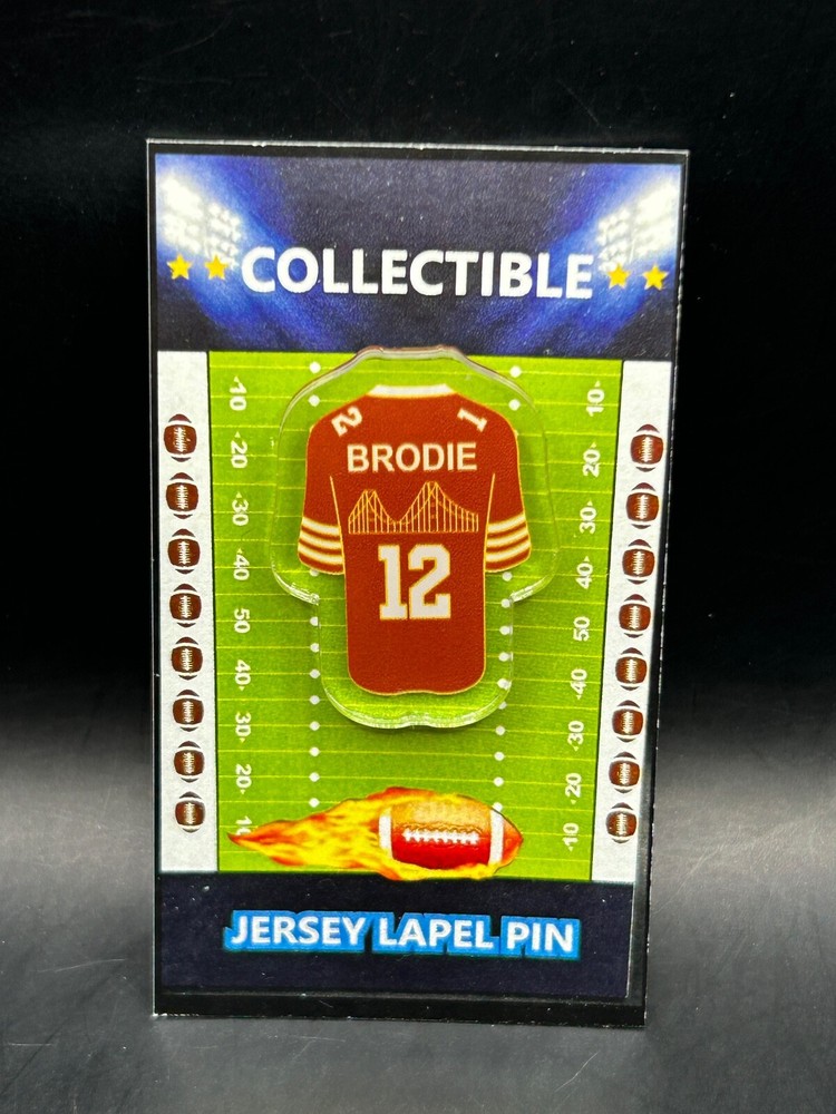 San Francisco 49ers John Brodie jersey lapel pin classic collectible free shipping
