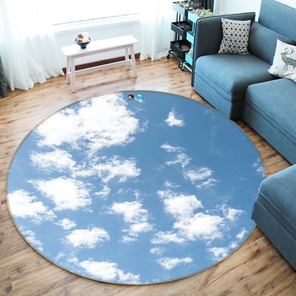 3D White Clouds Blue Sky NAO3941 Game Rug Mat Elegant Photo Carpet Mat Fay