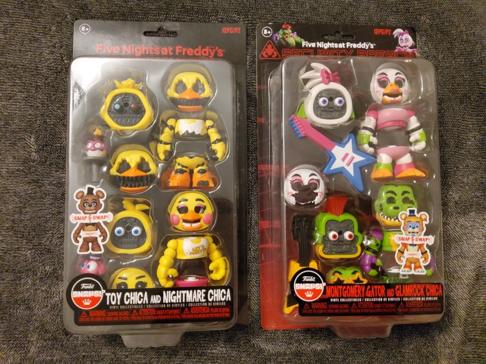 FIVE NIGHTS AT FREDDYS Nightmare Toy Glamrock Chica Montgomery Gator FUNKO SNAPS