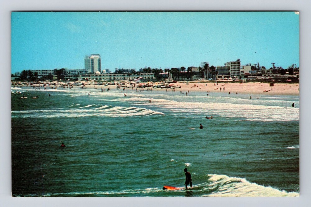 Cocoa Beach FL-Florida, Surfing, Sun Bathing, Beach Side, Vintage Postcard