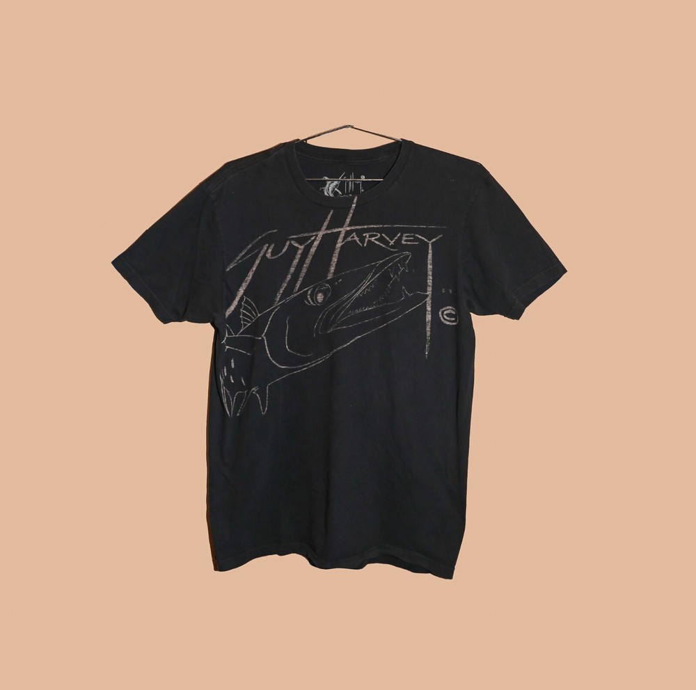 Guy Harvey Abstract Fishing Crew Neck Short Sleeve Graphic Tee T-Shirt - Medium-image