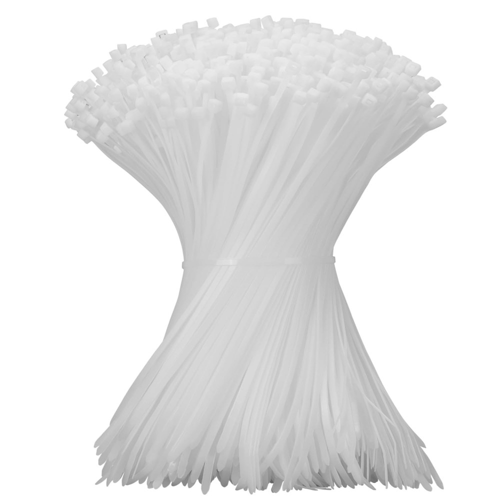 12 Inch Heavy Duty White Zip Ties 1000 Pack - 50 Lbs Tensile Strength Nylon Cable Ties