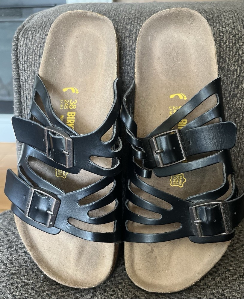 Birkenstock Black W/double Buckles - Size 38/L7