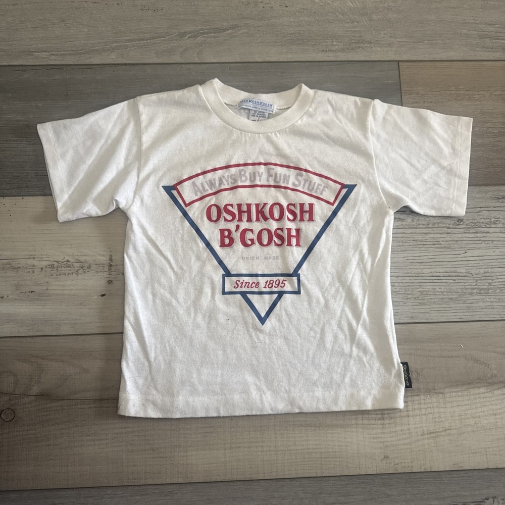 Vintage Kids Oshkosh B Gosh T Shirt Size 7 Single Stitch Made In USA union made