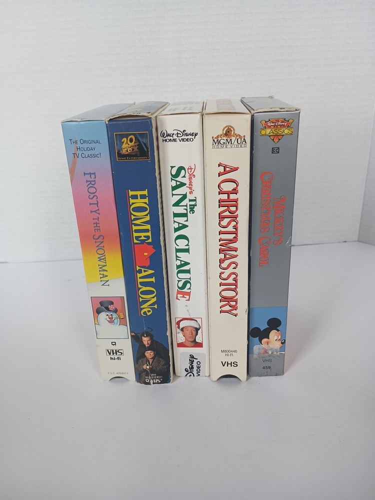 Lot of 5 CHRISTMAS VHS MOVIES Santa Clause Frosty Snowman Home Alone Story L2