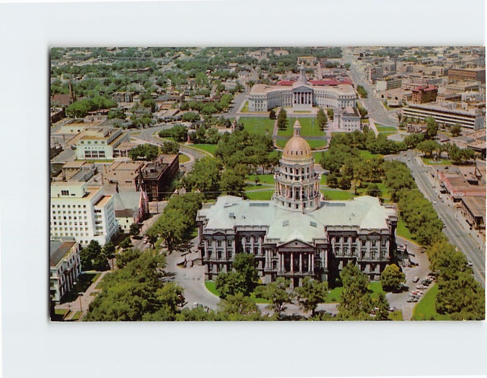 Postcard Aerial View State Capitol & Civic Center Denver Colorado USA