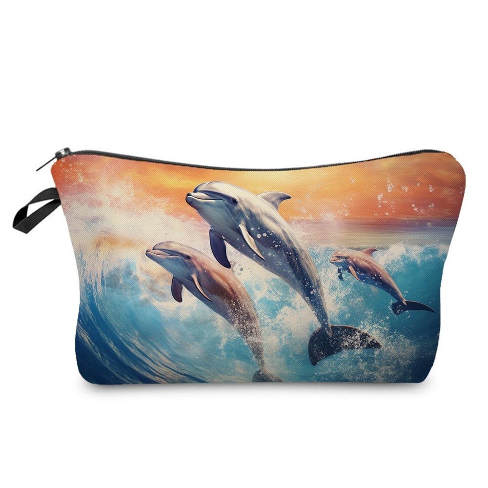 Dolphin Gift Dolphin Makeup Bag Cute Small Makeup Organizer Bag Travel Toilet...
