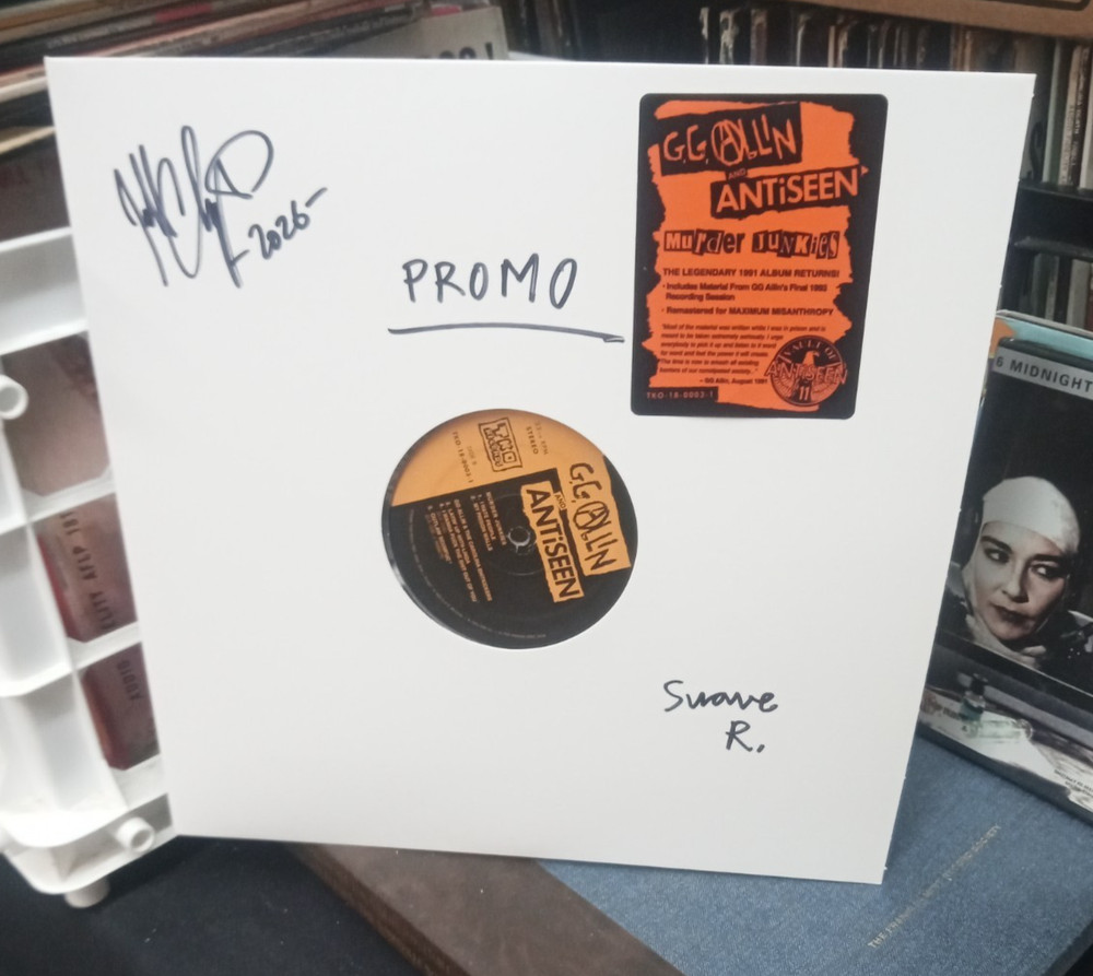 G.G. GG Allin lp Antiseen promo signed Carolina Shitkickers murder junkies
