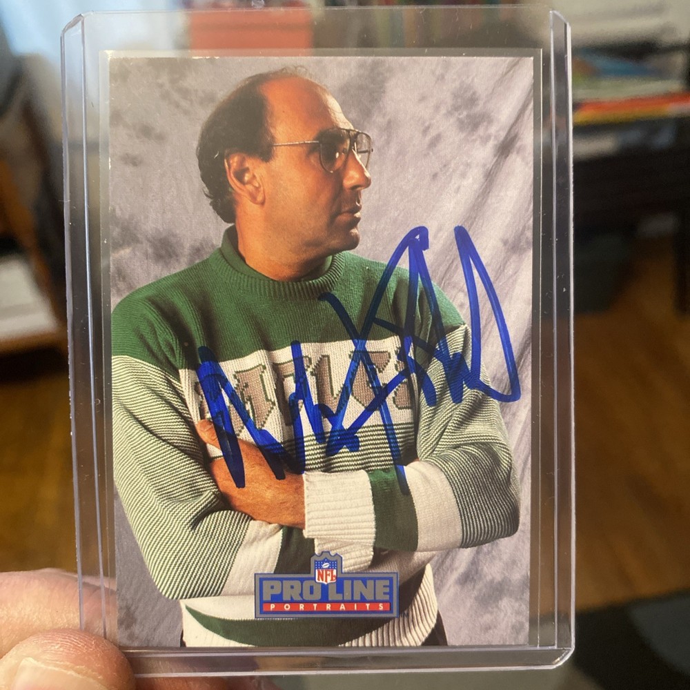 1991 Pro Line Portraits Autograph Rich Kotite Philadelphia Eagles On Card Auto