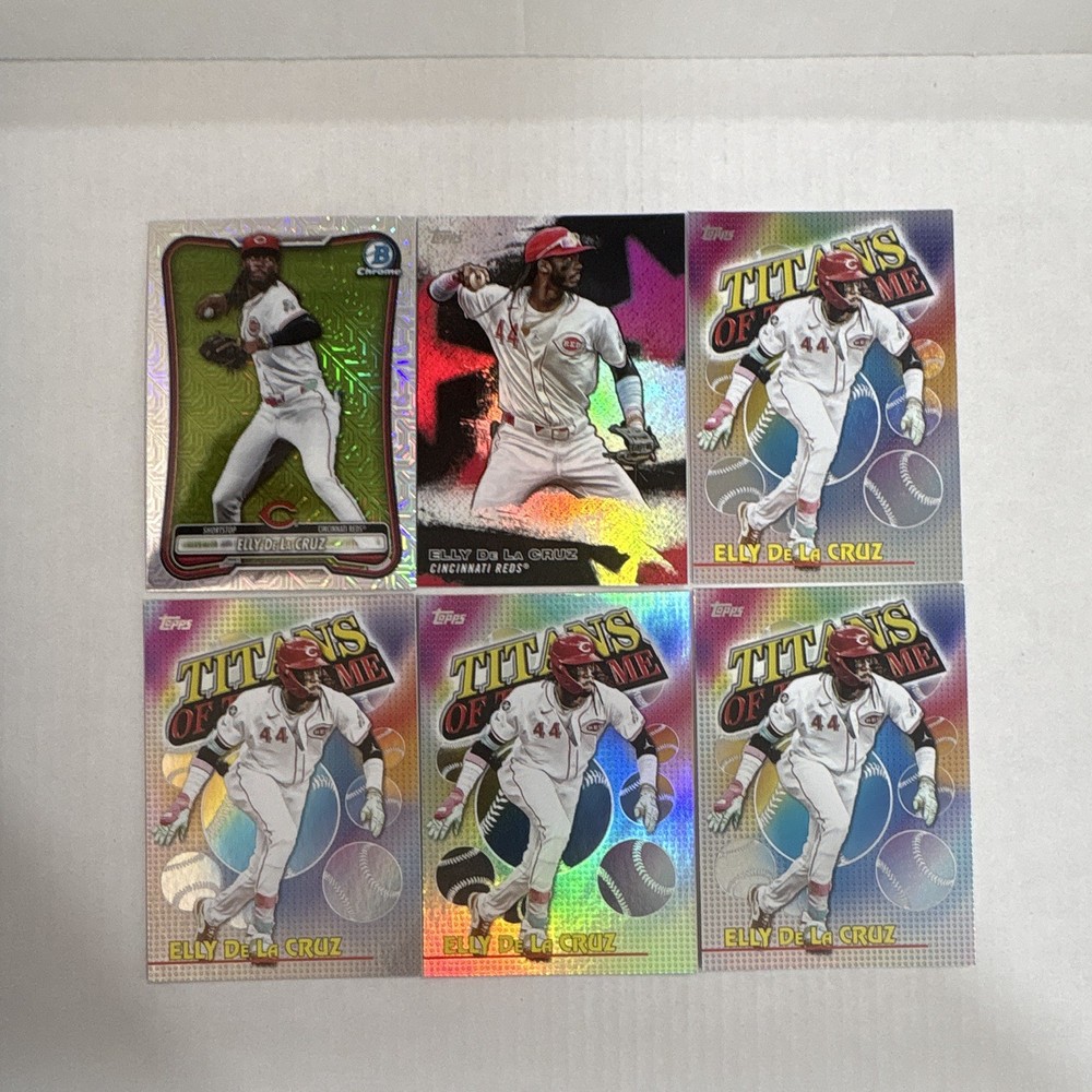 Topps 2024 Elly De La Cruz Reds 6-Card Lot Titans of Game/Bowman Chrome