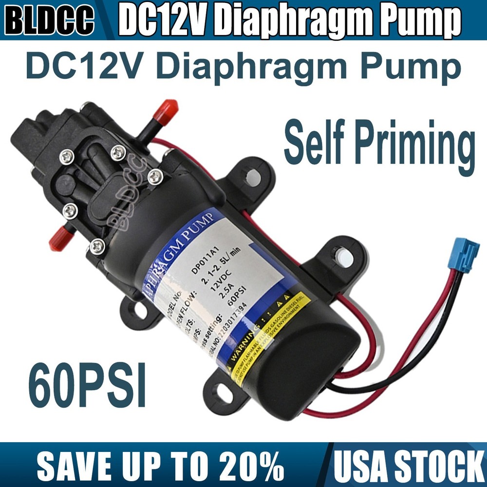 DC 12V Water Pump Diaphragm Self Priming 60PSI 30W Micro Electrical Sprayer Pump