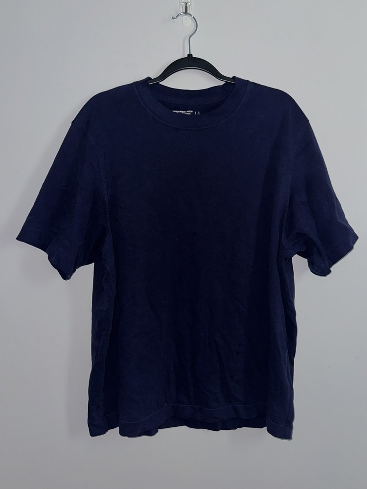 Mens Abercrombie & Fitch Navy Blue Large Oversized Tee heavy fit