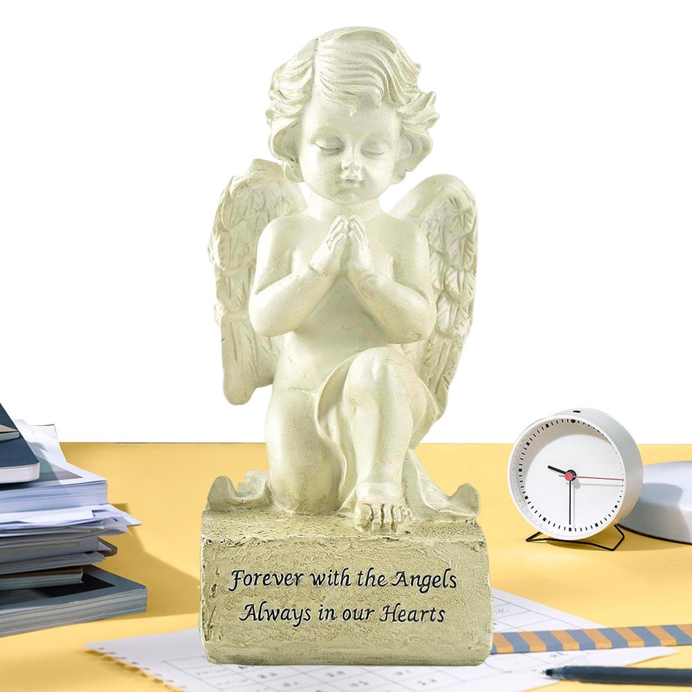 Angel Garden Statue Memorial with wings Resin Figurines Sculpture for Porch