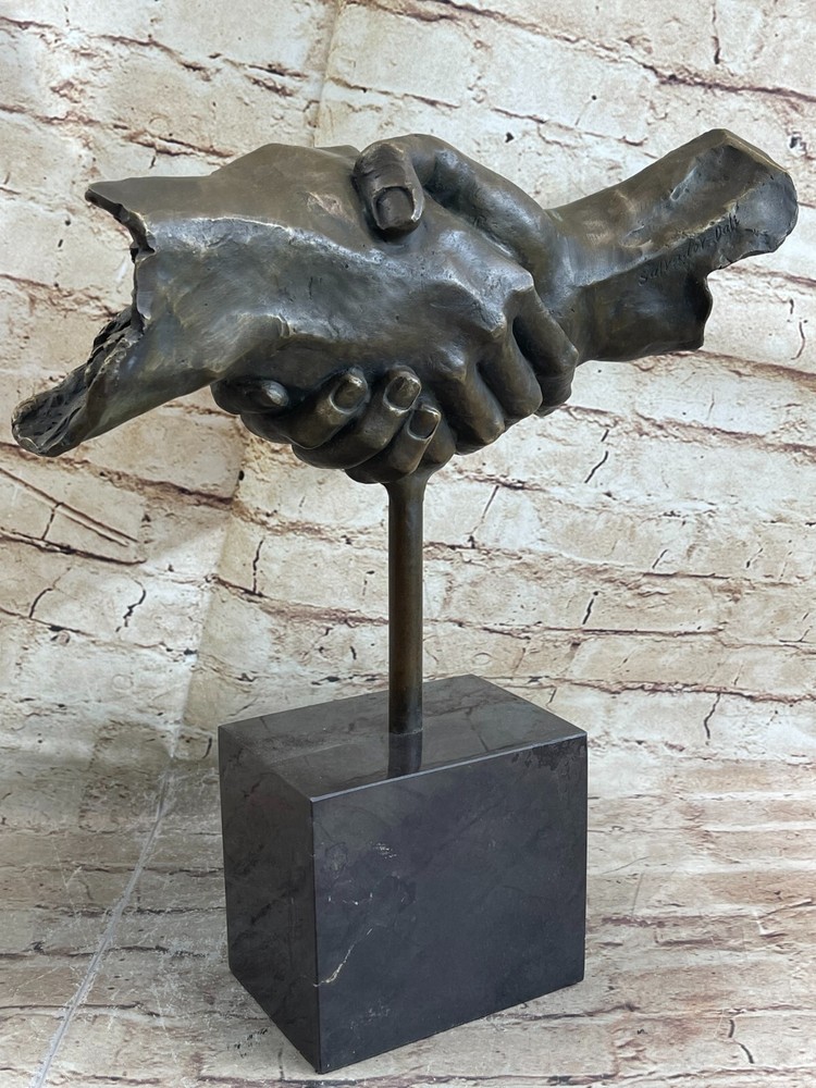 Abstract Modern Art Mid Century Hands Bronze Masterpiece by Salvador Dali Statue