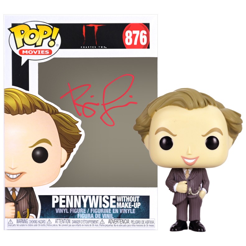 Bill Skarsgard Autographed Rare IT Pennywise w/o Make Up POP! Vinyl Figure #876