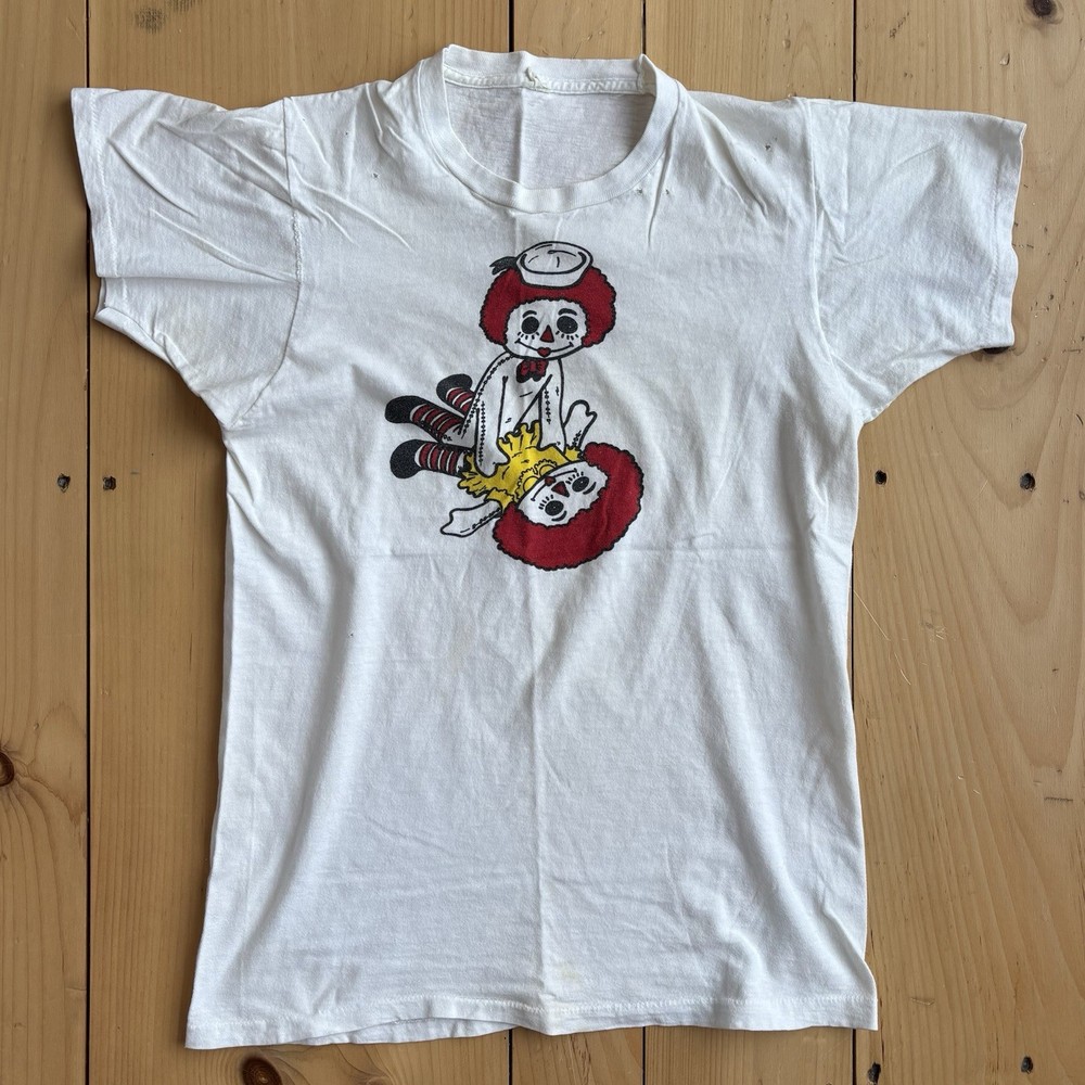 Vintage Raggedy Ann & Andy Love Sex Parody Humor T Shirt Small