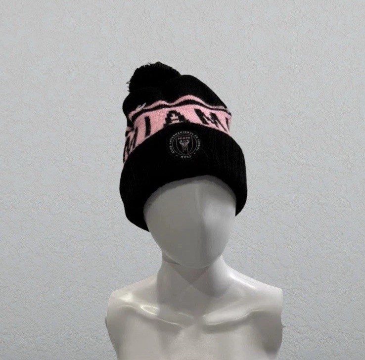 Inter Miami CF Embroidered Logo Beanie with Minor Blue Stain