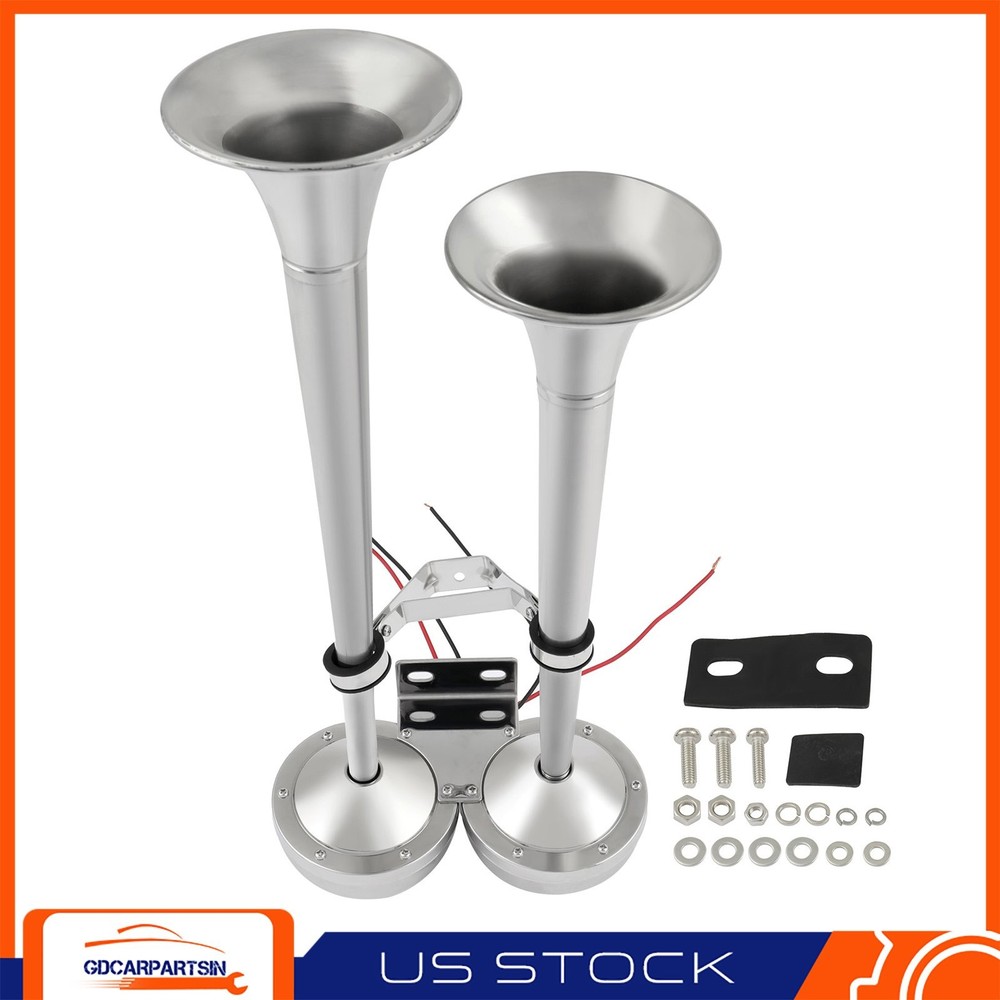 Loud 2 Trumpet Electric Train Ship Boat Horn Stainless Steel Marine Grade 304