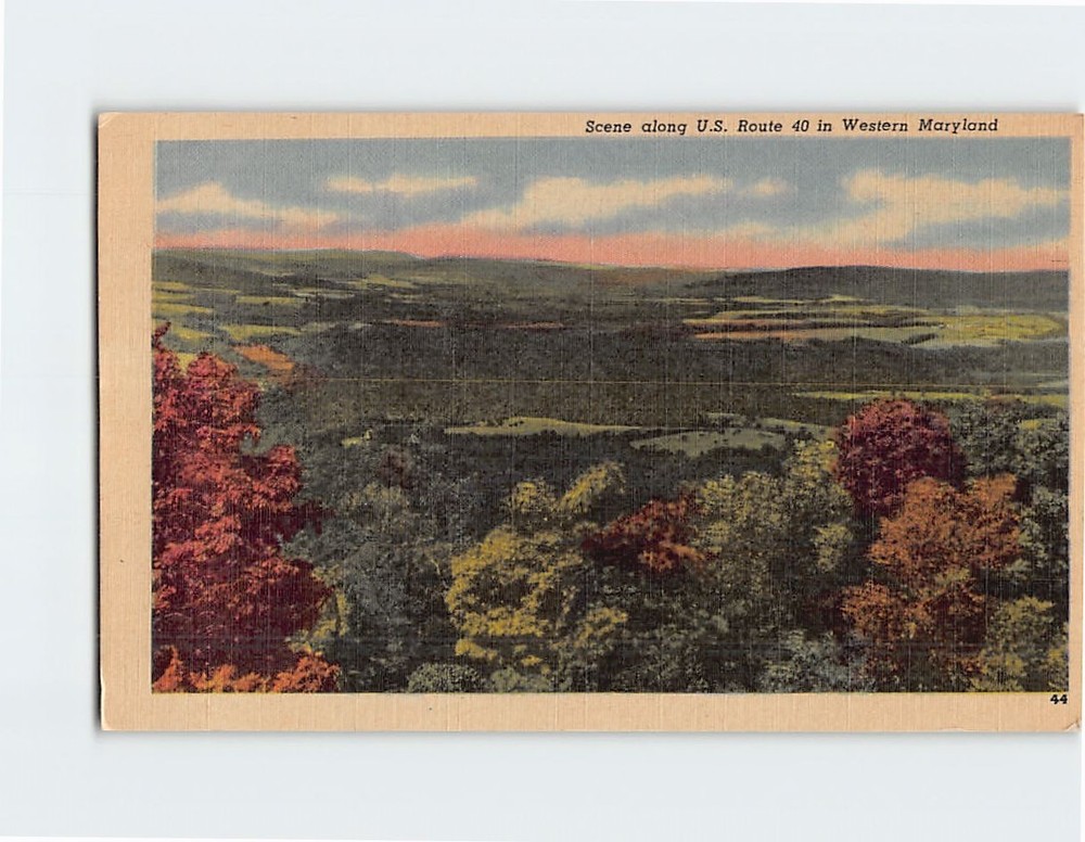 Postcard Scene along US Route 40 in Western Maryland USA