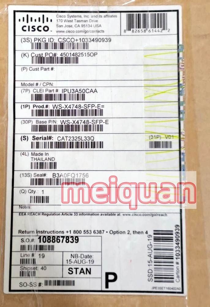 NEW CISCO WS-X4748-SFP-E 48 PORT GIGABIT ETHERNET   Fast Delivery！